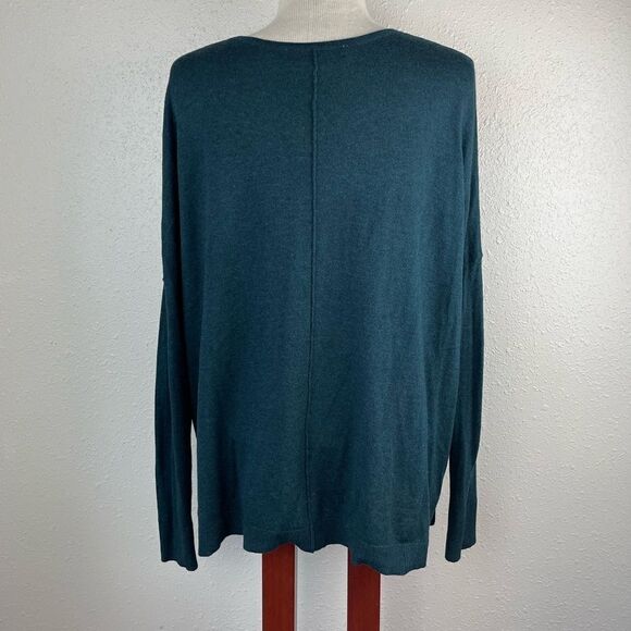 Loft Green V-Neck Sweater Top Size S EUC - Picture 5 of 7